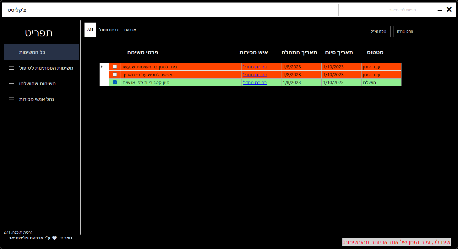 Checklist Software Screen 4